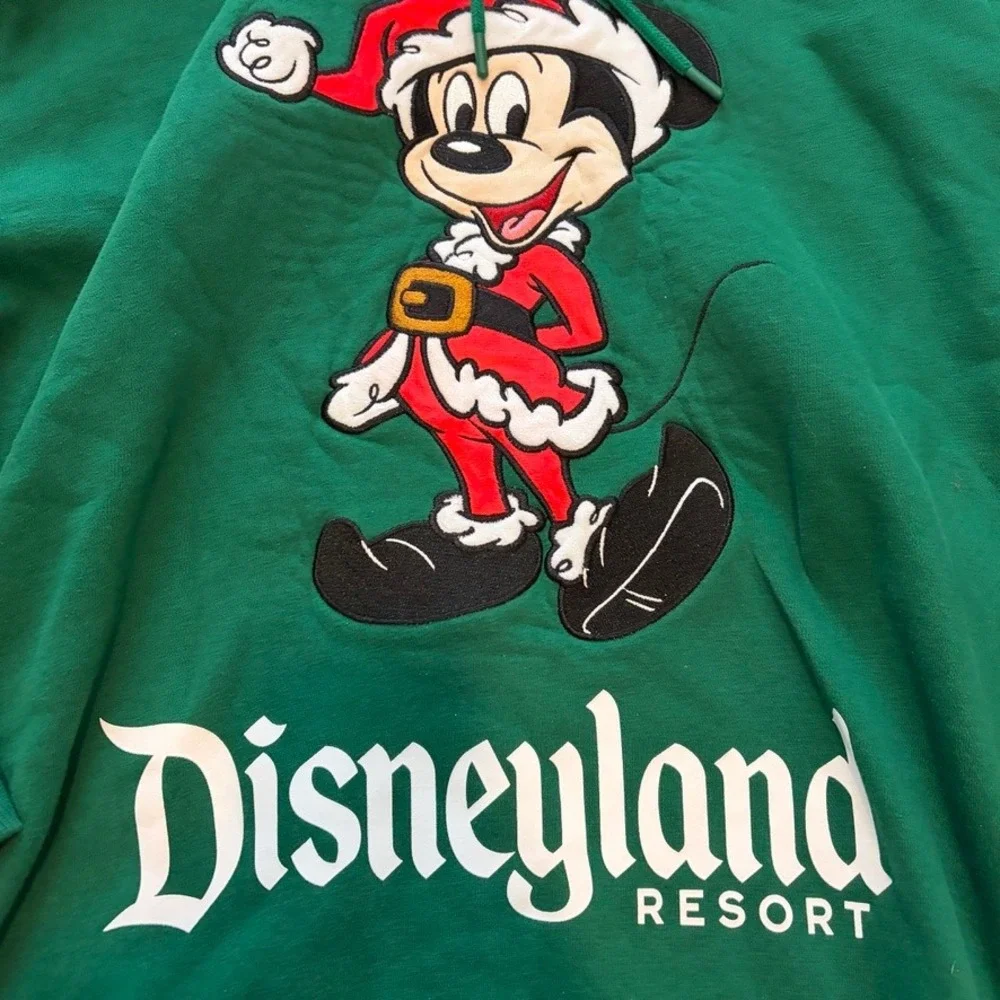 Disney Parks Disneyland Resort‎ Hoodie Unisex XXL 2XL Green Santa Mickey Mouse